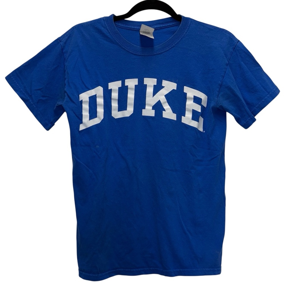 Vintage Y2K Duke University Spell out Blue T-Shirt Size Small